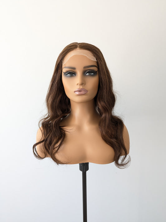 KAYLA Lace Front Human Hair Dark Brown MTO