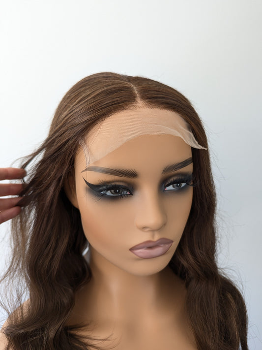 KAYLA Lace Front Human Hair Dark Brown MTO
