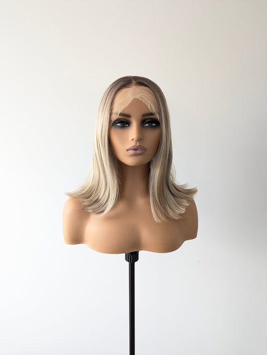 EMMA Lace Front Synthetic Blonde with Dark Brown Roots