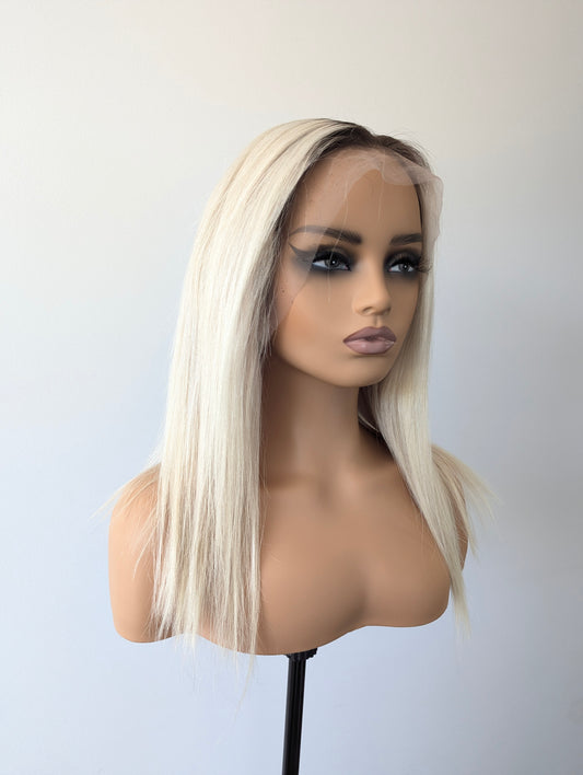 KIM Lace Front Human Hair Blonde with Dark Roots MTO