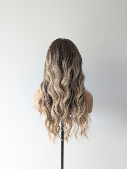 ZANA Lace Front Synthetic Brown with Blonde Highlights