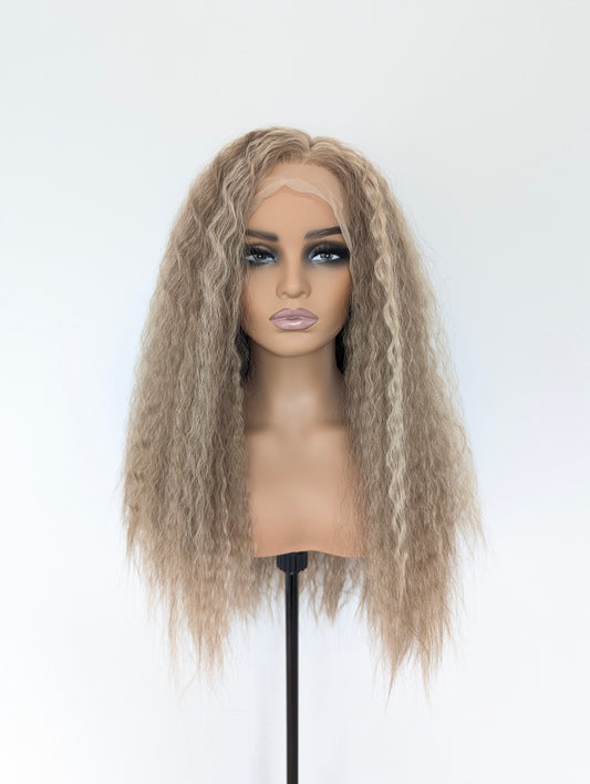 TASH Lace Front Synthetic Light Brown with Blonde Highlights