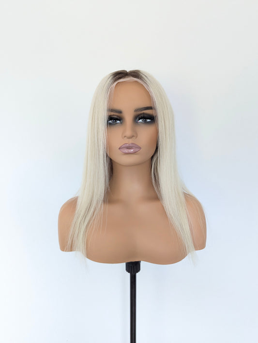 KIM Lace Front Human Hair Blonde with Dark Roots MTO