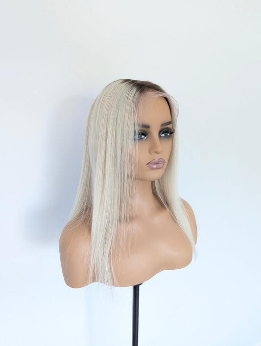 KIM Lace Front Human Hair Blonde with Dark Roots MTO
